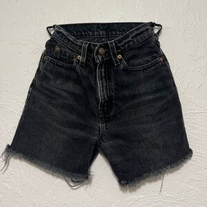 Levi’s black denim high rise shorts